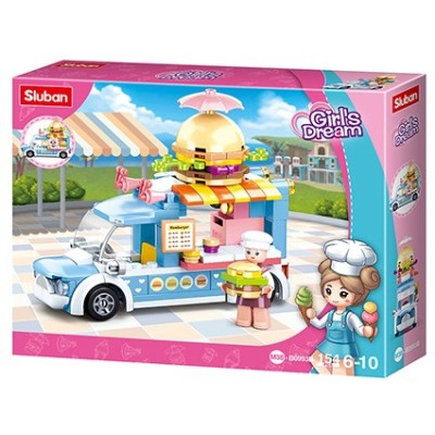 Конструктор SLUBAN B0993B / Girl's Dream burger van, 154 el.