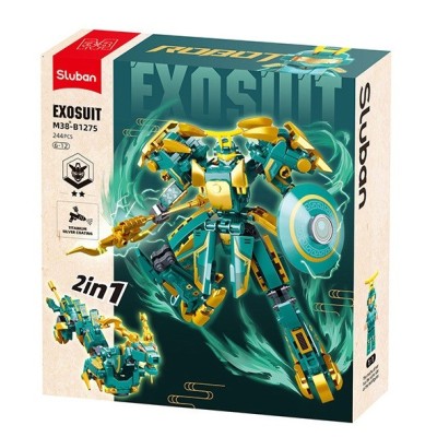 Конструктор SLUBAN B1275 / Exosuit classic of mountains and sea Azura dragon, 244 el.