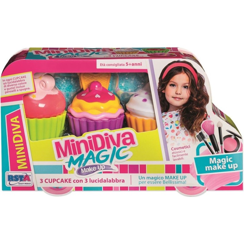 Детски гланц за устни RS Toys Mini Diva Magic - Мъфини, 3 броя