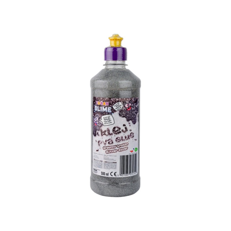 Блестящо цветно лепило за създаване на слайм – SILVER 500 ml
