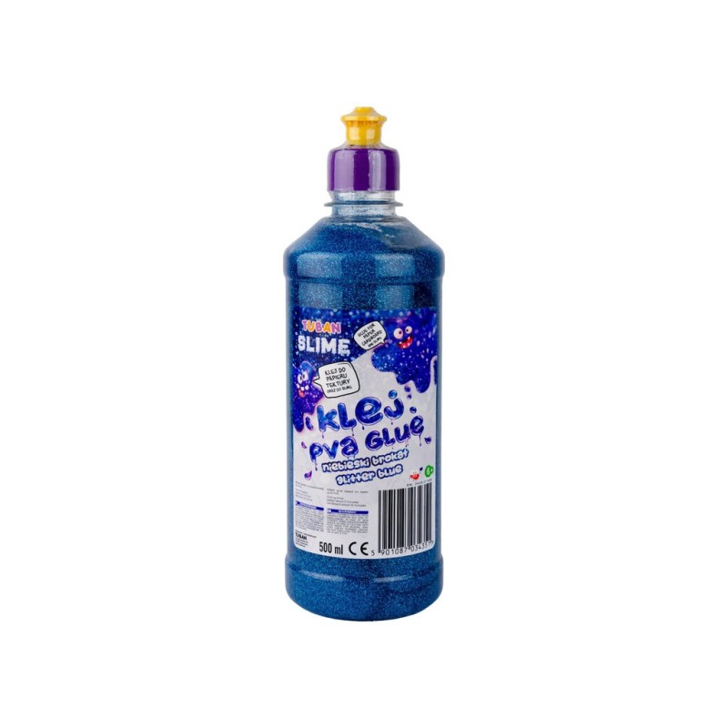 Блестящо цветно лепило за създаване на слайм – BLUE 500 ml