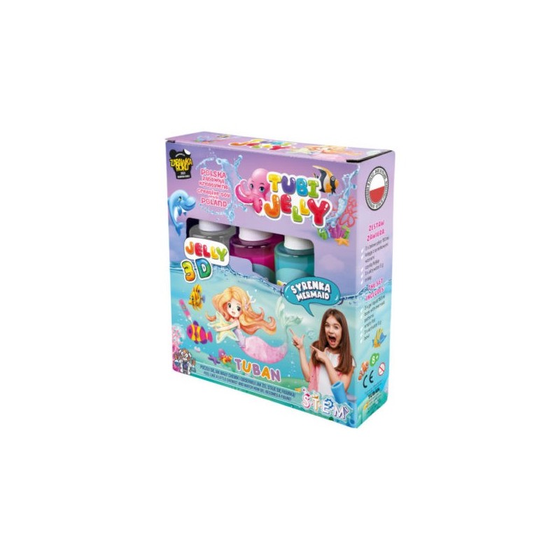 К-т за създаване на 3D гел фигури, РУСАЛКИ, 3 цяата,TUBI JELLY SET WITH 3 COLORS – MERMAID
