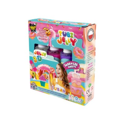 К-т за създаване на 3D гел фигури, СЛАДКИШИ,3 цвята,TUBI JELLY SET WITH 3 COLORS – SWEETS