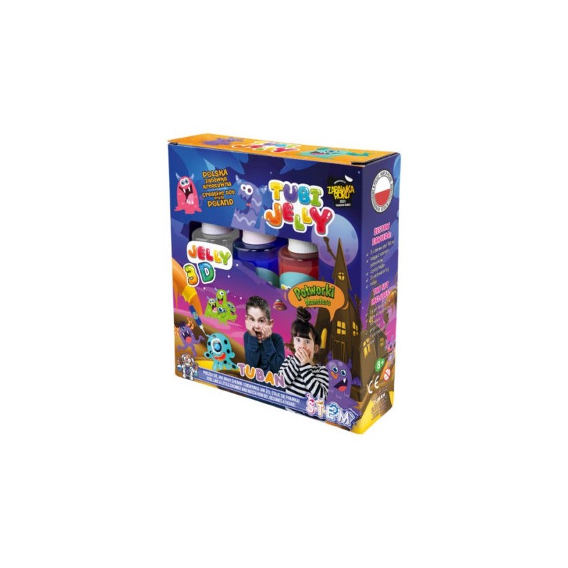 К-т за създаване на 3D гел фигури, ЧУДОВИЩА,3 цвята,TUBI JELLY SET WITH 3 COLORS – MONSTERS