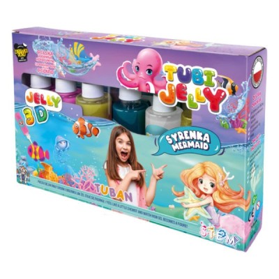 К-т за създаване на 3D гел фигури, РУСАЛКИ, 6 цвята,TUBI JELLY SET WITH 6 COLORS – MERMAID