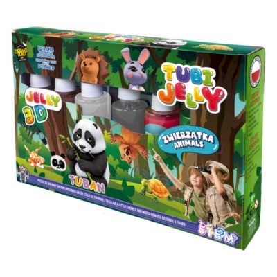 К-т за създаване на 3D гел фигури, ЖИВОТИНКИ, 6 цвята,TUBI JELLY SET WITH 6 COLORS – ANIMALS