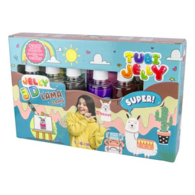 К-т за създаване на 3D гел фигури, ЛАМА, 6 цвята,TUBI JELLY SET WITH 6 COLORS – LLAMA