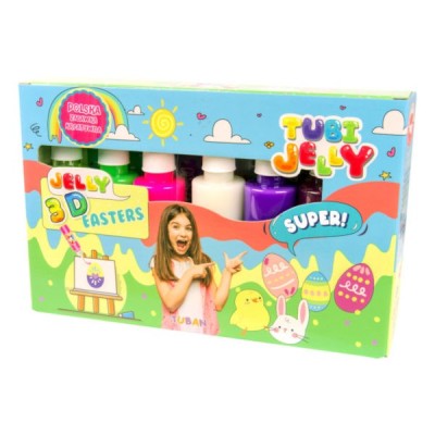 К-т за създаване на 3D гел фигури TUBI JELLY ВЕЛИКДЕН, 6 цвята, SET WITH 6 COLORS – EASTERS