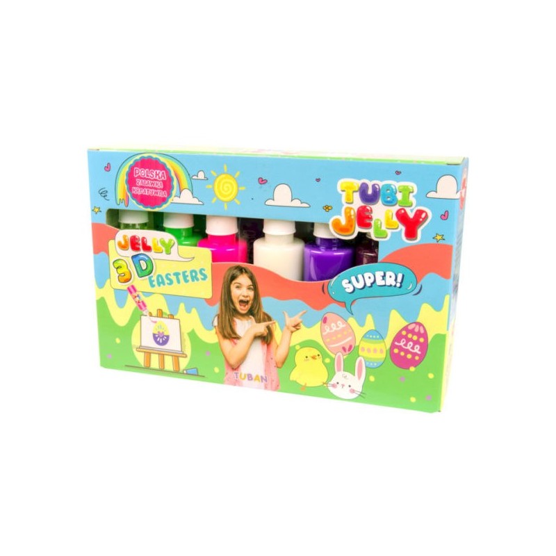 К-т за създаване на 3D гел фигури TUBI JELLY ВЕЛИКДЕН, 6 цвята, SET WITH 6 COLORS – EASTERS
