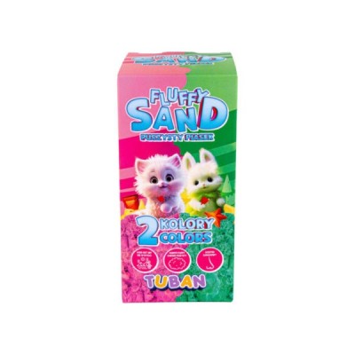 Пухкав пясък за моделиране, 2 цвята,SET FLUFFY SAND – PINK & GREEN 2 x 70 g
