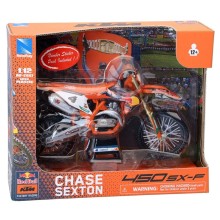 Мотоциклет NEWRМотоциклет NEWRAY RED BULL KTM 450 SX-F FACTORY RACING TEAM CHASE SEXTON Nr 1, метал и пластмаса, 1:12