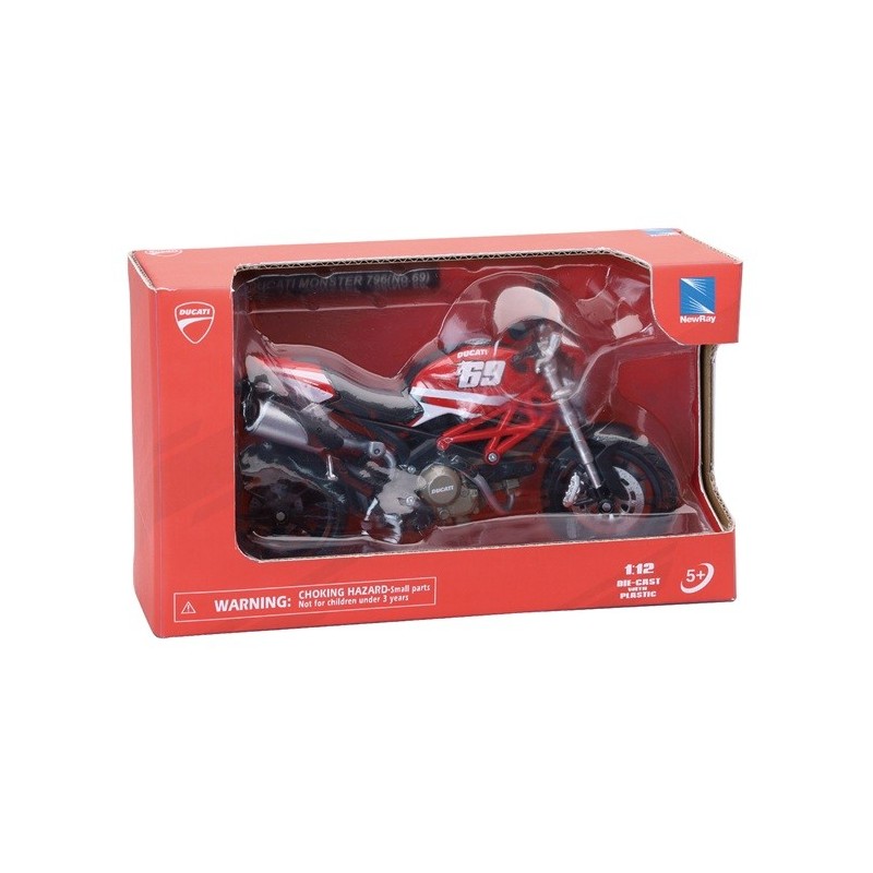 Мотоциклет NEWRAY DUCATI MONSTER 796, метал и пластмаса, 1:12