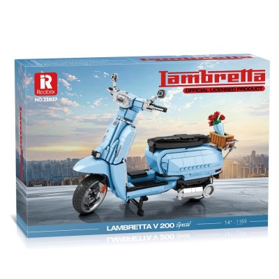 Конструктор REOBRIX Ретро скутер Lambretta V200 blue,1169 pcs