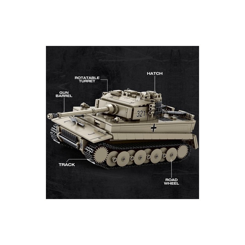 Конструктор REOBRIX 77030 Танк Tiger I WoT,1138 pcs