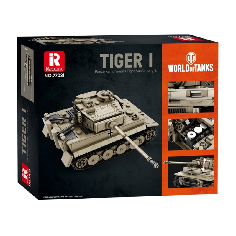 Конструктор REOBRIX 77030 Танк Tiger I WoT,1138 pcs