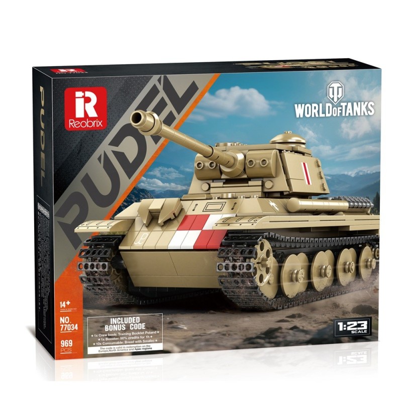 Конструктор REOBRIX 77034 Танк Pudel WoT (969 pcs)