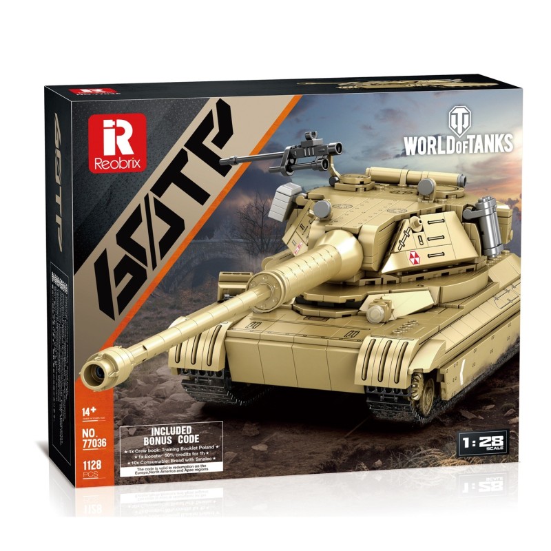 Конструктор REOBRIX 77036 Танк Twardy WoT (1128 pcs)