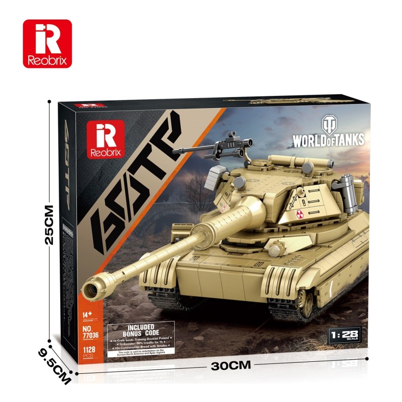 Конструктор REOBRIX 77036 Танк Twardy WoT (1128 pcs)