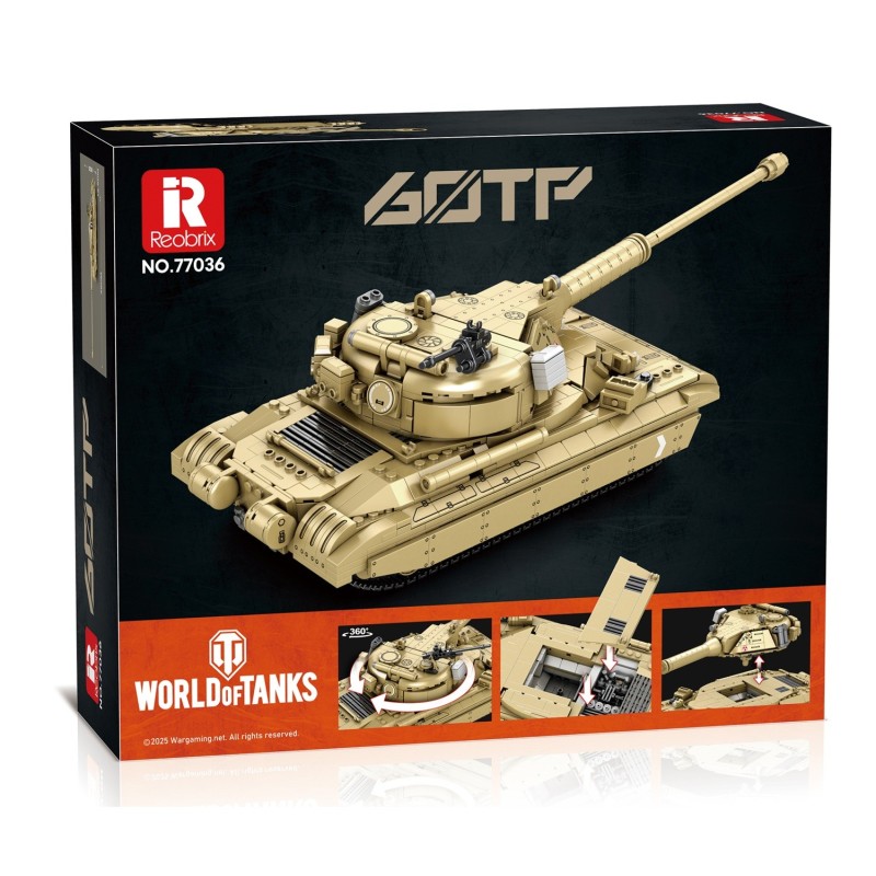 Конструктор REOBRIX 77036 Танк Twardy WoT (1128 pcs)
