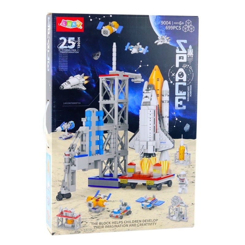 LEAN TOYS Конструктор Космос 3 в 1, 25 възможни модула, 699 ел