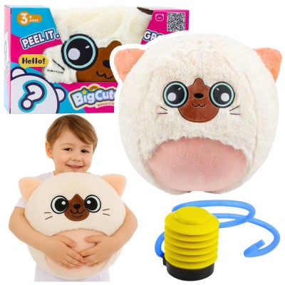 LEAN TOYS Надуваема плюшена топка Коте,50 см, вкл. 