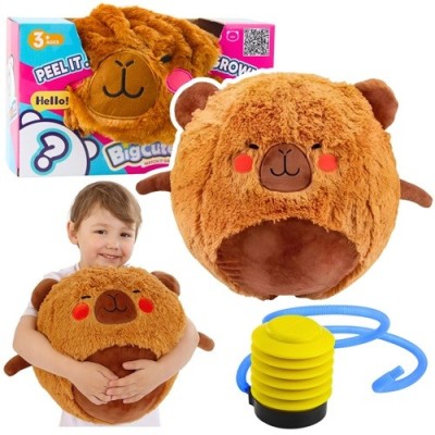 LEAN TOYS Надуваема плюшена топка Капибара,50 см, вкл. 