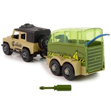 LEAN TOYS Джип с ремарке и динозавър, инструмент за сглобяване