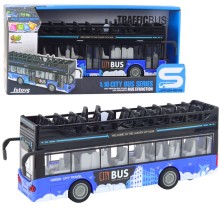 LEAN TOYS Двуетажен автобус с фрикция, звуци, светлини, открит, мащаб1:16
