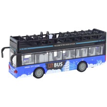 LEAN TOYS Двуетажен автобус с фрикция, звуци, светлини, открит, мащаб1:16
