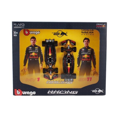 Метален автомобил к-т 2 бр BURAGO - 1/43 - RED BULL SET F1 2X RB20 TEAM ORACLE R