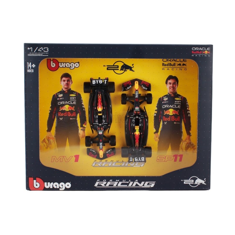 Метален автомобил к-т 2 бр BURAGO - 1/43 - RED BULL SET F1 2X RB20 TEAM ORACLE R