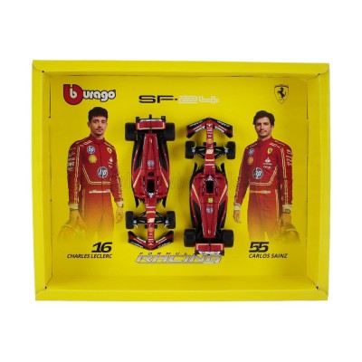 Метален автомобил BURAGO - 1/43 - FERRARI SET F1 2X SF-24 TEAM SCUDERIA FERRARI SEASON 2024 2
