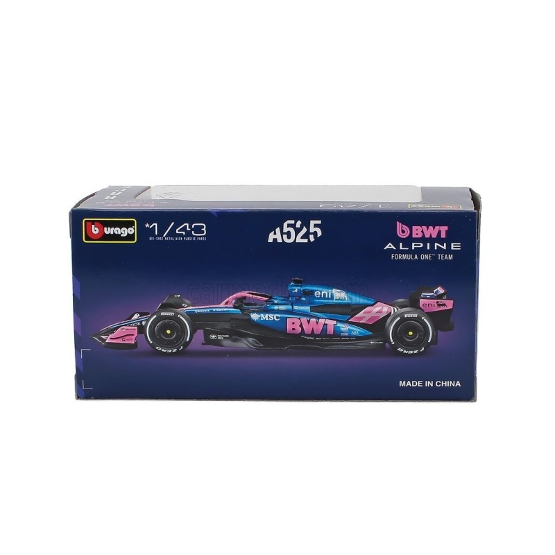 Метален автомобил BURAGO - 1/43 - ALPINE F1 A525 TEAM BWT ALPINE N 10 PIERRE GASLY