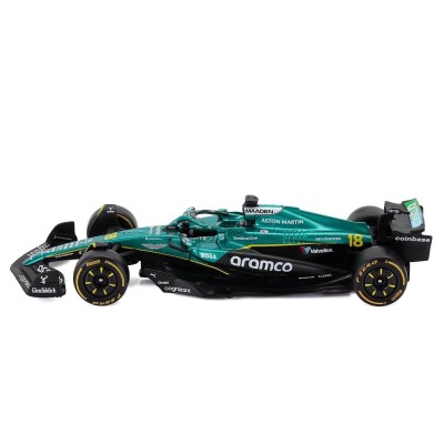 Метален автомобил BURAGO - 1/43 - ASTON MARTIN F1 AMR25 TEAM ARAMCO N 18 LANCE STROLL 2