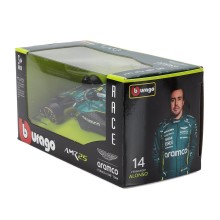 Метален автомобил BURAGO - 1/43 - ASTON MARTIN F1 AMR25 TEAM ARAMCO N 14 FERNANDO ALONSO