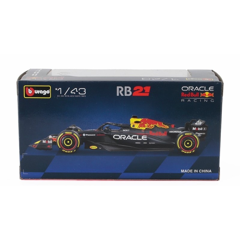 Метален автомобил BURAGO - 1/43 - RED BULL F1 RB21 TEAM ORACLE RED BULL YUKI TSUNODA