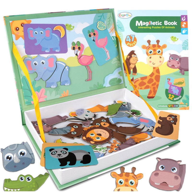 Монтесори Магнитна игра-Животни от джунглата,47 ел