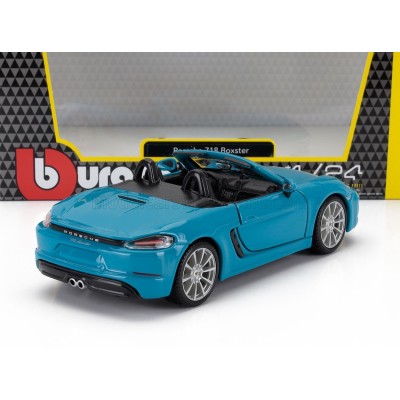 Метален автомобил BURAGO - 1/24 - PORSCHE BOXSTER 718 (982) SPIDER 2016,син 2