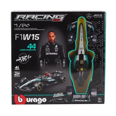 Метален автомобил за сглобяване BURAGO - 1/24 - MERCEDES GP F1 W15 EQ PERFORMANCE TEAM - LEWIS HAMILTON
