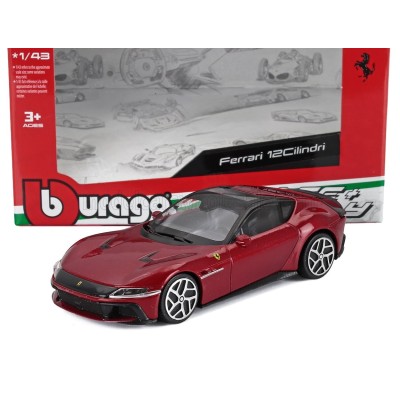 Метален автомобил BURAGO - 1/43 - FERRARI 12CILINDRI V12 830cv 2024, червен