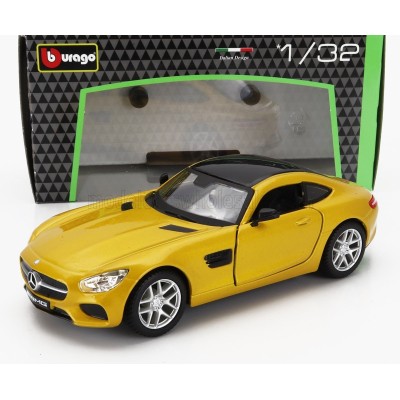 Метален автомобил BURAGO - 1/32 - MERCEDES BENZ AMG GT (C190) 2016,жълт