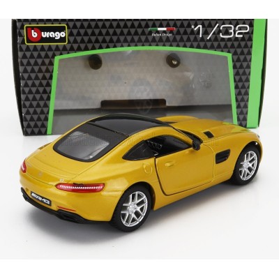 Метален автомобил BURAGO - 1/32 - MERCEDES BENZ AMG GT (C190) 2016,жълт 2