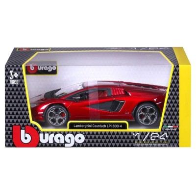 Метален автомобил BURAGO - 1/24 - LAMBORGHINI Countach LPI800-4, червен