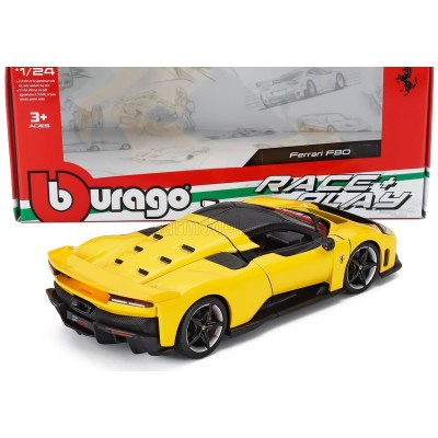 Метален автомобил BURAGO - 1/24 - FERRARI F80, жълт 2