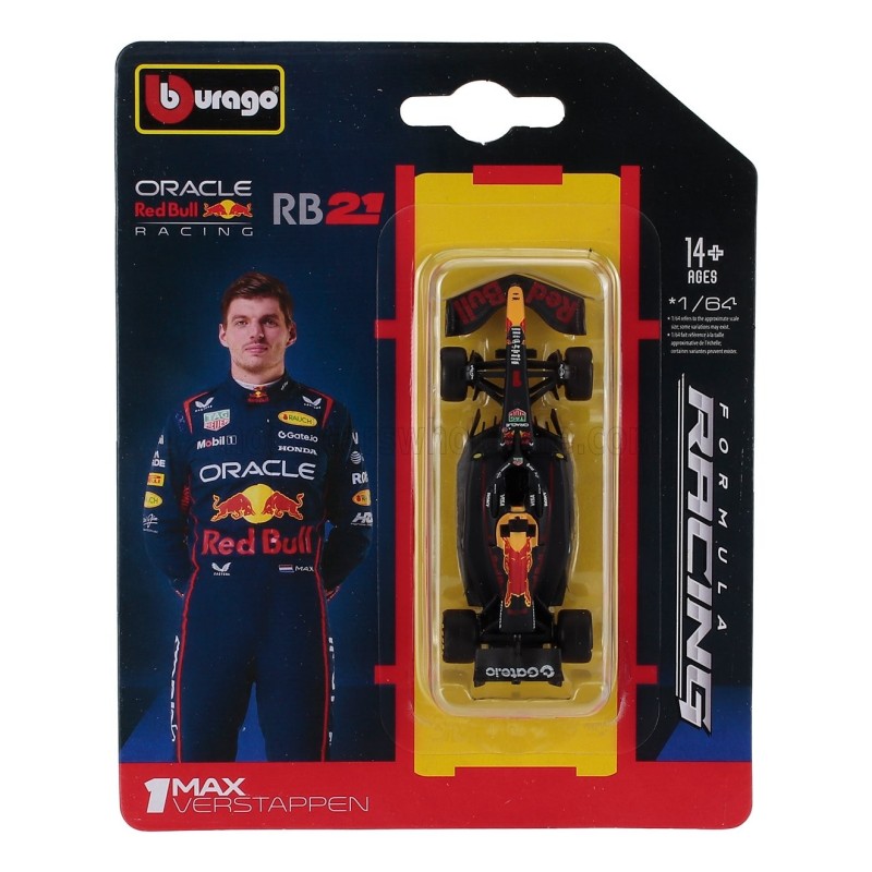 Метален автомобил BURAGO - 1/64 RED BULL - F1 RB21 TEAM ORACLE RED BULL RACING N 1 SEASON 2025 MAX VERSTAPPEN