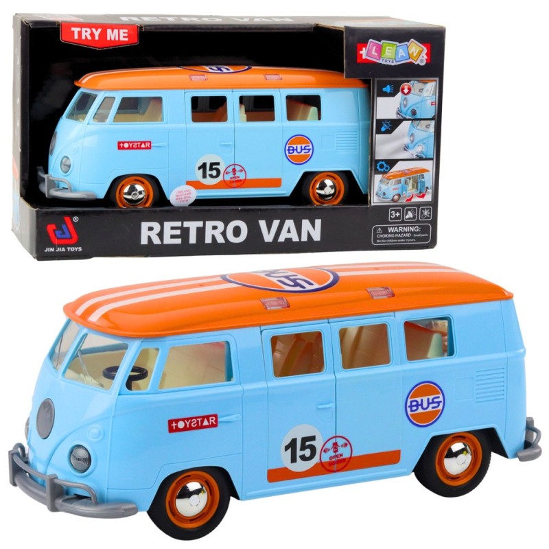 Ретро ван VW, съ звуци и светлини, мащаб 1:14