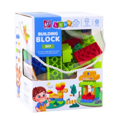 Комплект Конструктор 3D блокчета,100 ел,6 цвята,кутия