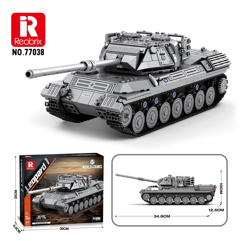 Конструктор REOBRIX 77030 Танк Leopard WoT (1273 pcs)