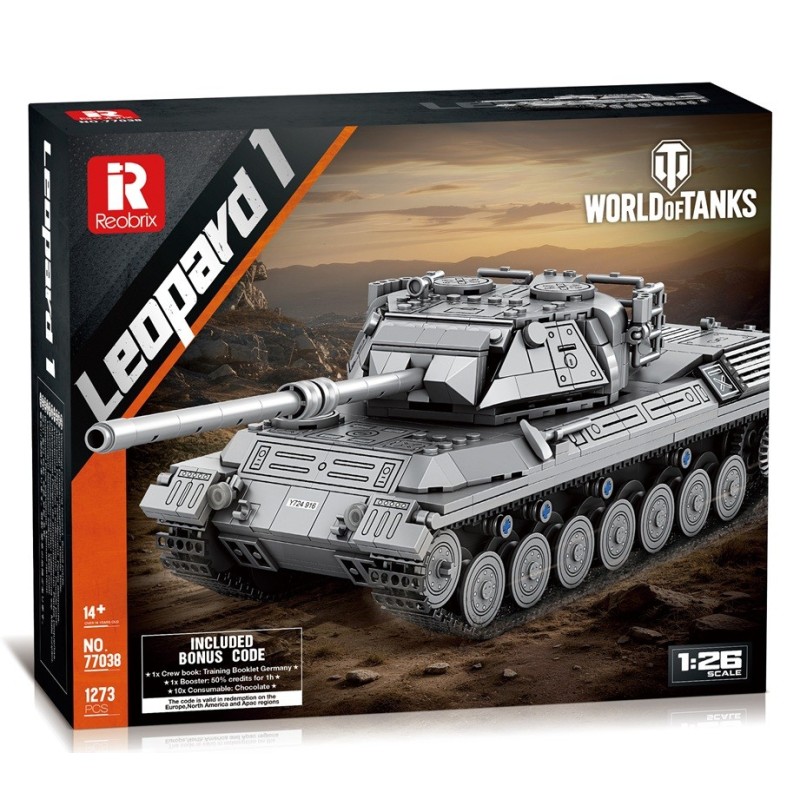 Конструктор REOBRIX 77030 Танк Leopard WoT (1273 pcs)