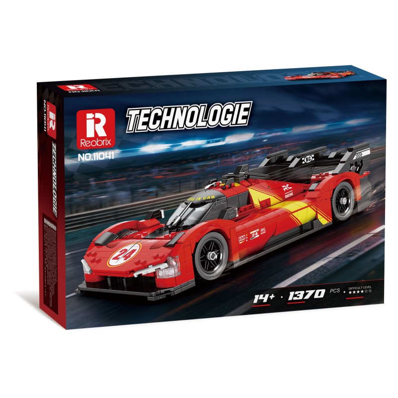Конструктор REOBRIX FERRARI 499 HYPER CAR, червена, 1370 ел.